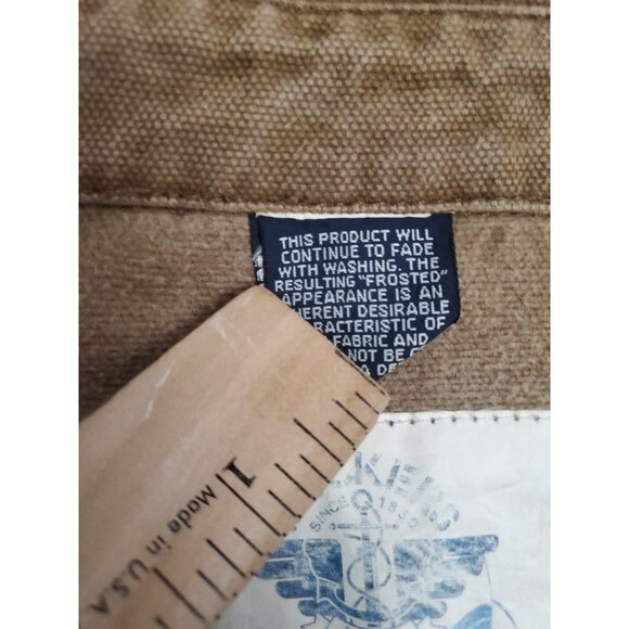 Vintage Levis X Dockers Coat Men's XL Denim Tick Jacket Mid Length Barn - Picture 16 of 16